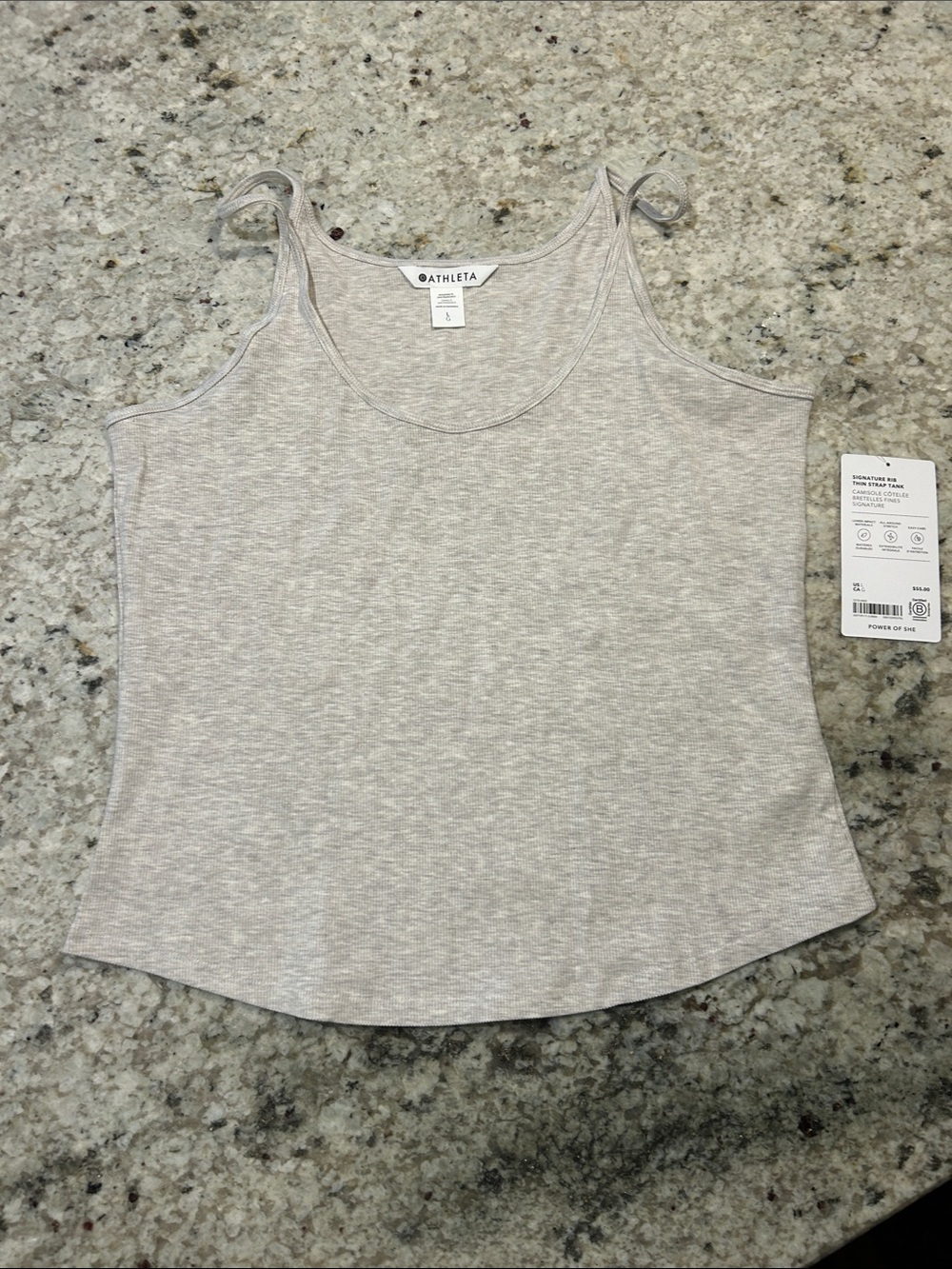 Athleta Light Heather Gray Tie-Shoulder Tank